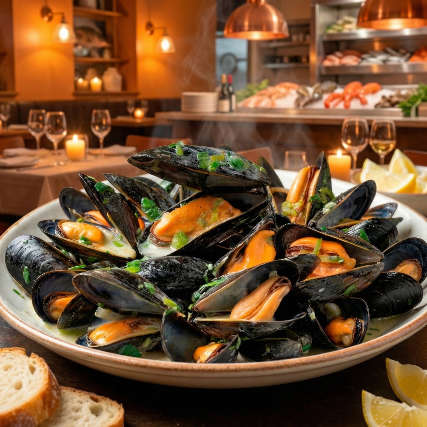 Frozen Blue Mussels in Half Shell – Rope-Cultured & Clean Finish 🐚